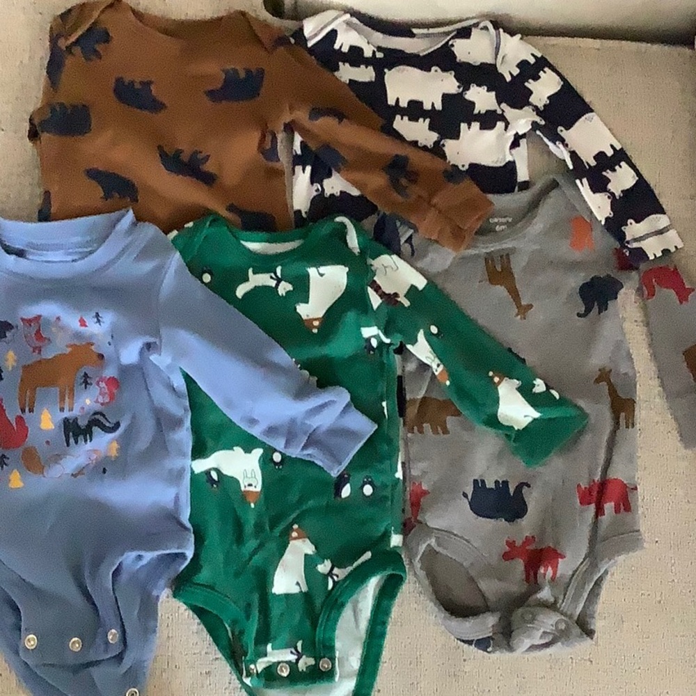Carters 6 month log sleeve animal print bundle